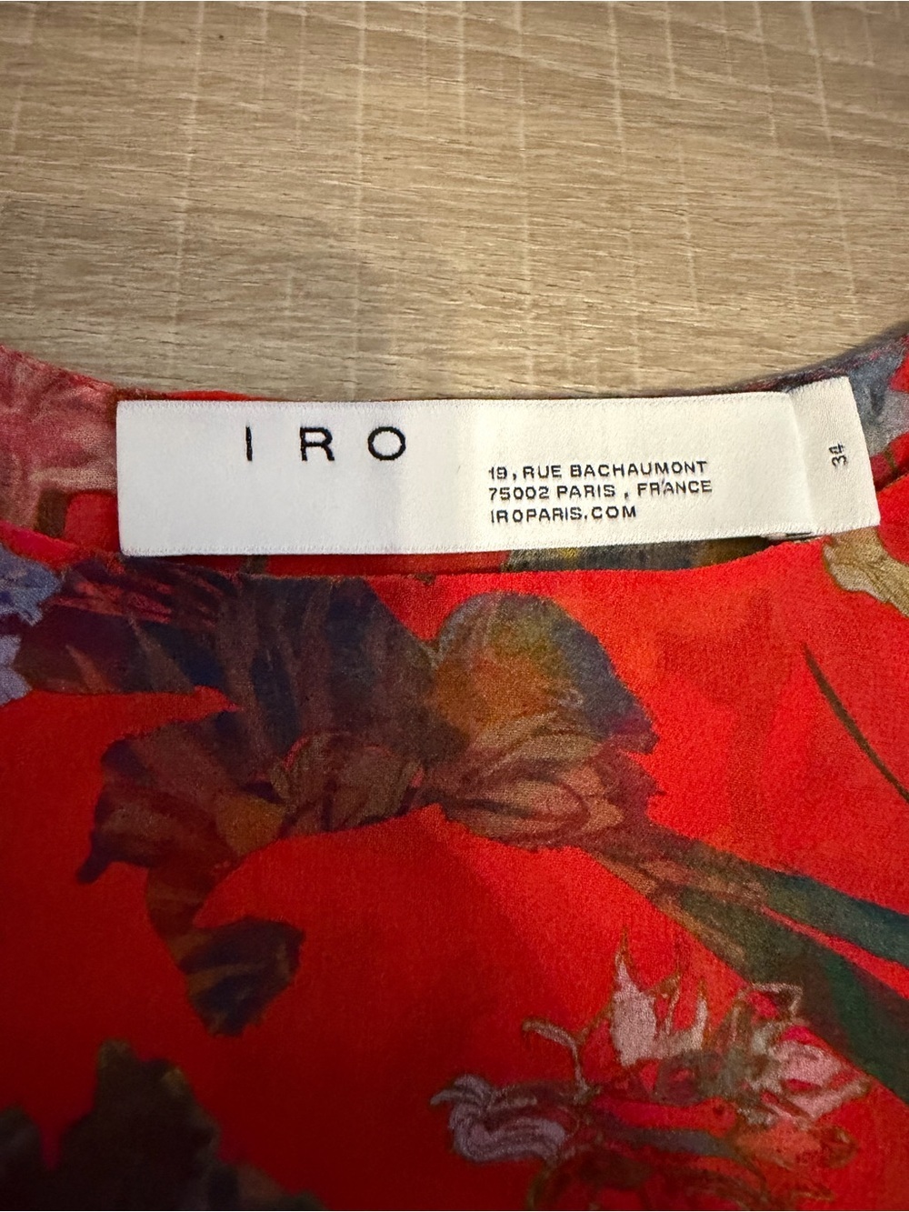 IRO Paris Floral Print Silk Georgette Blouse Size 34 - Picture 4 of 5